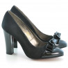 Elegante Damenschuhe 1226 Lackschwarz + schwarzes Antilopenleder