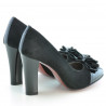Elegante Damenschuhe 1226 Lackschwarz + schwarzes Antilopenleder