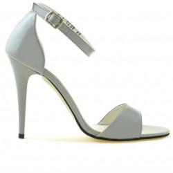 Damen Sandalen 1238 hellgrauer Lack