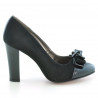 Elegante Damenschuhe 1226 Lackschwarz + schwarzes Antilopenleder