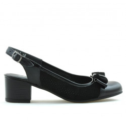 Damensandalen 5013 in kombiniertem schwarzem Lackleder