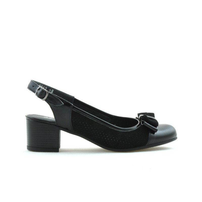 Damensandalen 5013 in kombiniertem schwarzem Lackleder