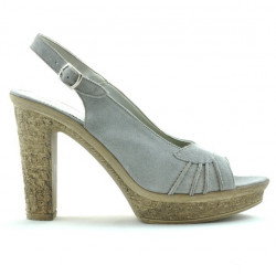 Damen Sandalen 597 hellgrau Velours