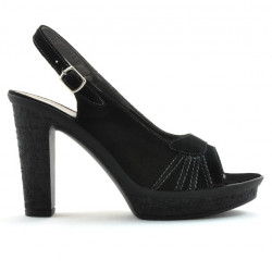 Damensandale 597 Schwarz Velours