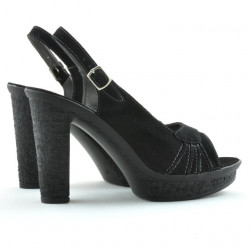 Damensandale 597 Schwarz Velours