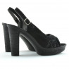 Damensandale 597 Schwarz Velours