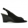 Damen Sandalen 596 Schwarz Veloursleder