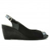 Damensandalen 5019 in schwarzem Lack kombiniert