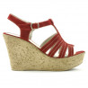 Damensandalen 598 Rot Veloursleder