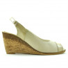 Damensandalen 5019 beige Lack kombiniert
