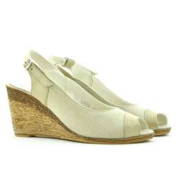 Damensandalen 5019 beige Lack kombiniert