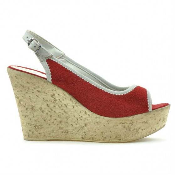 Damensandalen 5001 rot Veloursleder Damensandalen 5001 rot Veloursleder