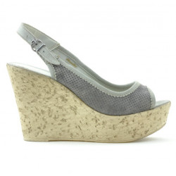 Damensandalen 5001p grau perforiert