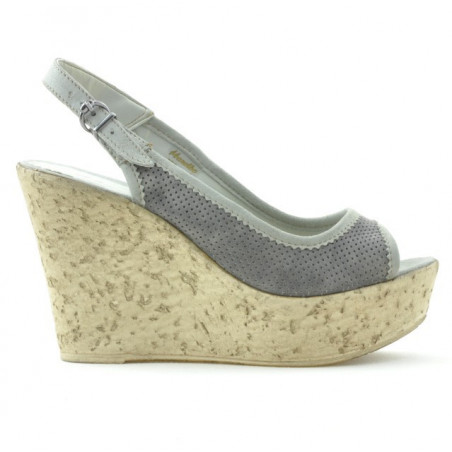 Damensandalen 5001p grau perforiert