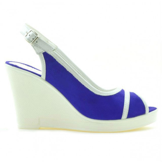 Damensandalen 5000 indigo Velours+weiß Damensandalen 5000 indigo Velours+weiß