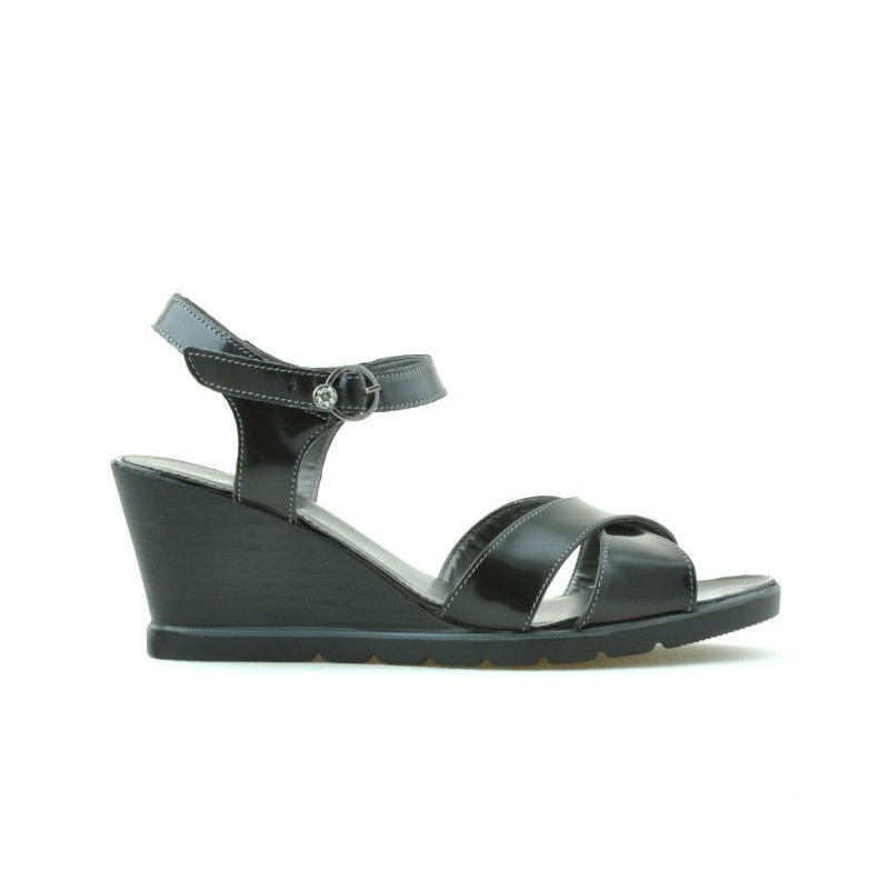 Damen Sandalen 5007 Lack Schwarz