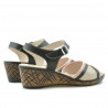 Damensandalen 5005p Kaffee+rosa perforiert