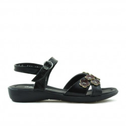 Kindersandalen 523 Lackschwarz+Bordeaux