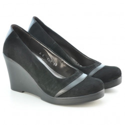Damen Freizeitschuhe 647 schwarzes Veloursleder
