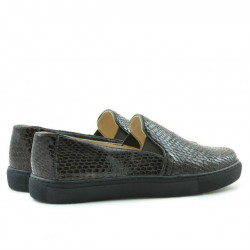 Damen-Sportschuhe 658 Krokodil Kaffee