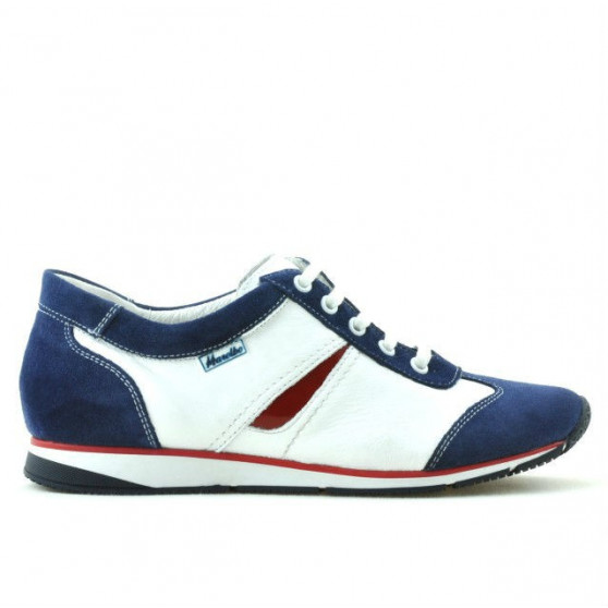 Damen-Sneaker 196 Indigo Velours + Weiß