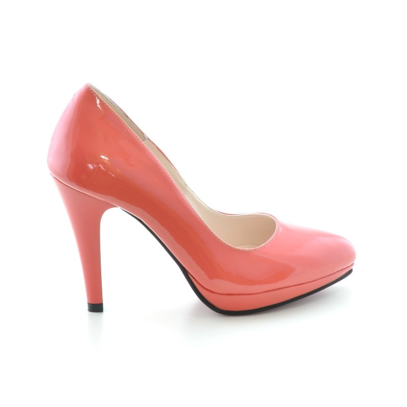 Elegante Damenschuhe 1233 Lackrot Koralle