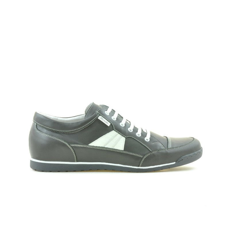 Herrensportschuhe 716 grau+weiß