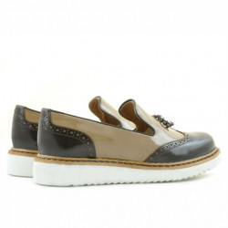 Damen Freizeitschuhe 659 Lack Beige kombiniert