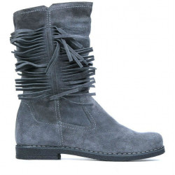 Damenstiefel 3242 grau Veloursleder