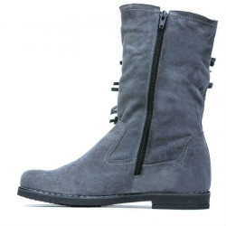 Damenstiefel 3242 grau Veloursleder