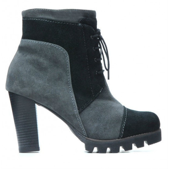 Damenstiefel 1135 grau Antilope+schwarz Damenstiefel 1135 grau Antilope+schwarz