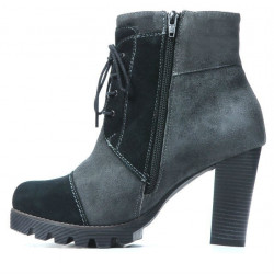 Damenstiefel 1135 grau Antilope+schwarz