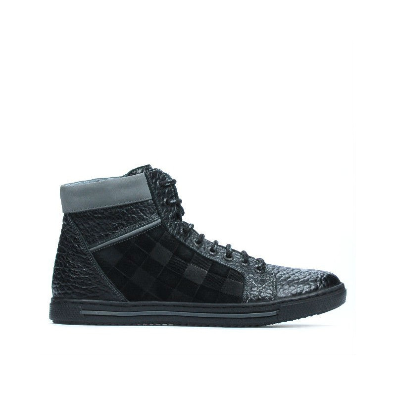 Herrenstiefel 467 schwarz+grau