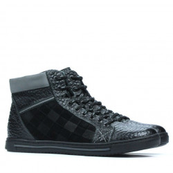 Herrenstiefel 467 schwarz+grau