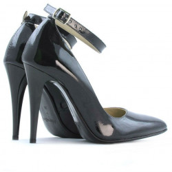 Elegante Damenschuhe 1247 Lack Petrol Perlmutt