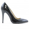 Damen elegante Schuhe 1241 Lack Petrol Perlmutt