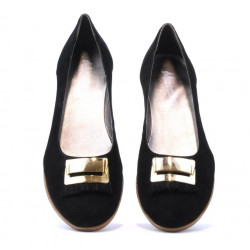 Damen-Ballerinas 674 schwarz Velours