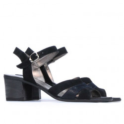 Damensandalen 5024 schwarz kombiniert Velours