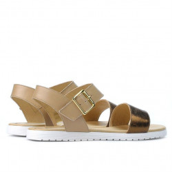 Damensandalen 5036 kupfer+beige