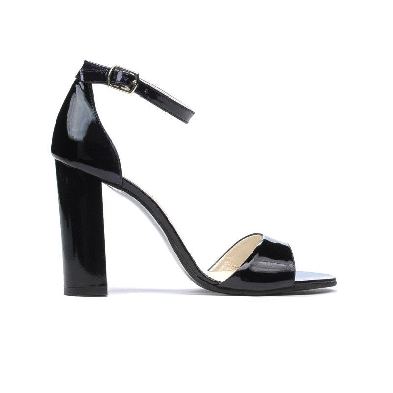 Damensandalen 1259 schwarzer + lila Lack (Chamäleon)