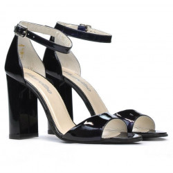 Damensandalen 1259 schwarzer + lila Lack (Chamäleon)