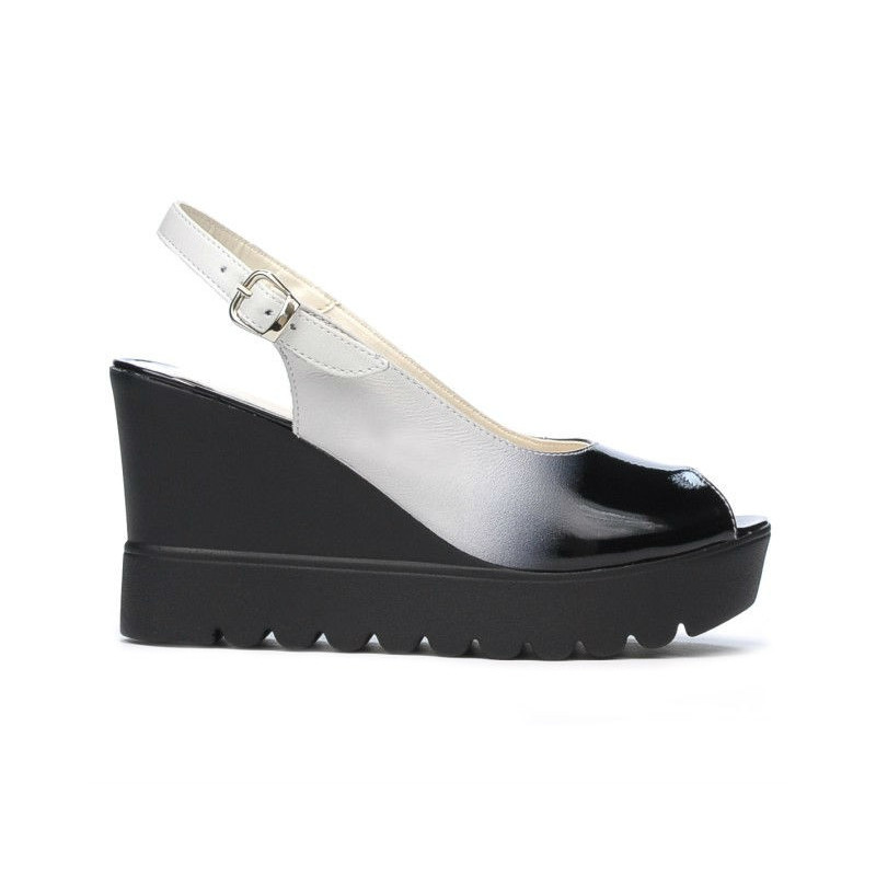 Damen-Sandalen 5026 schwarz+weiß