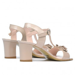 Damen-Sandalen 1257 Lack Elfenbein