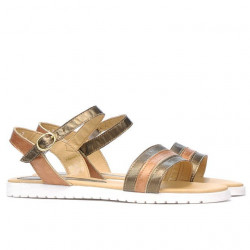 Damen Sandalen 5037 in kupfer kombiniert