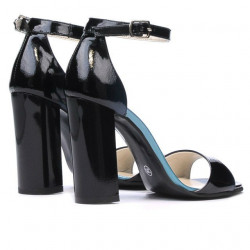 Damensandalen 1259 Lack Blau+Schwarz