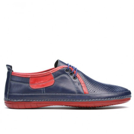 Herren Mokassins 865 indigo+rot