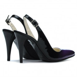 Damen Sandalen 1249 Lack lila+schwarz