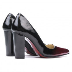 Elegante Damenschuhe 1261 Lack Bordeaux+Schwarz