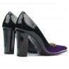 Elegante Damenschuhe 1261 Lack lila+schwarz