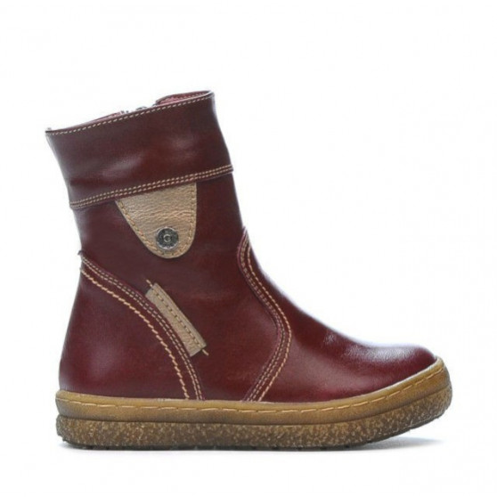 Kleinkinder-Stiefeletten 34c Bordeaux+Kupfer Kleinkinder-Stiefeletten 34c Bordeaux+Kupfer